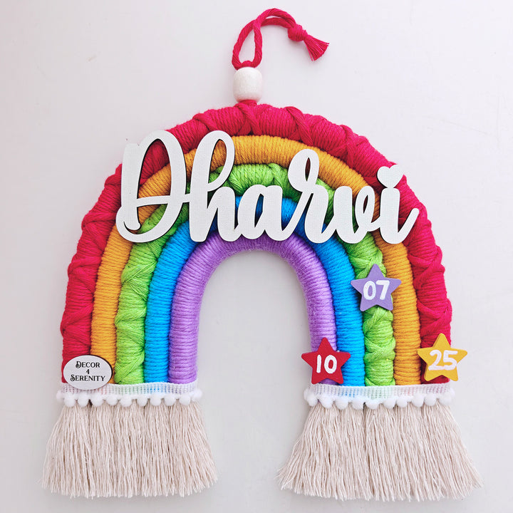 Macrame Rainbow Personalized Kids' Nameplate