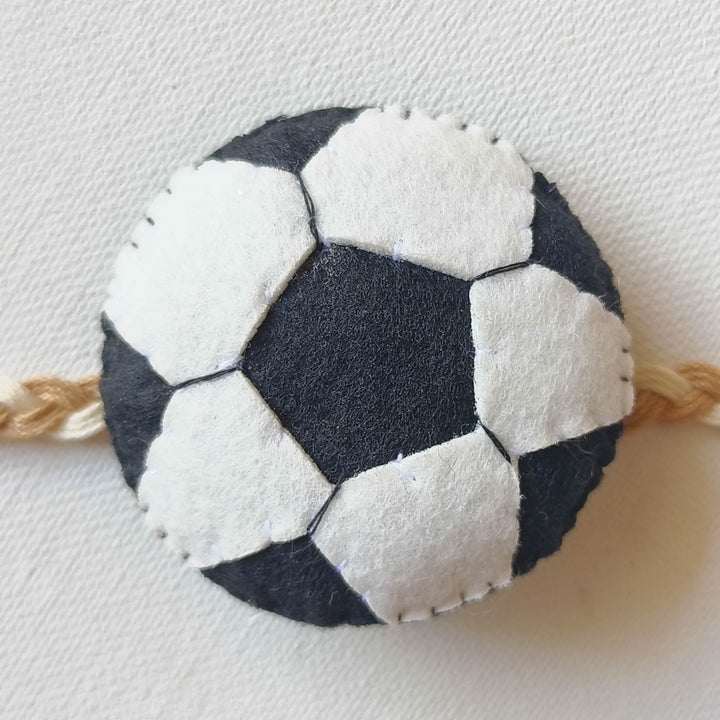 Soft Handmade Football Felt Rakhi With Roli Chawal for Kids