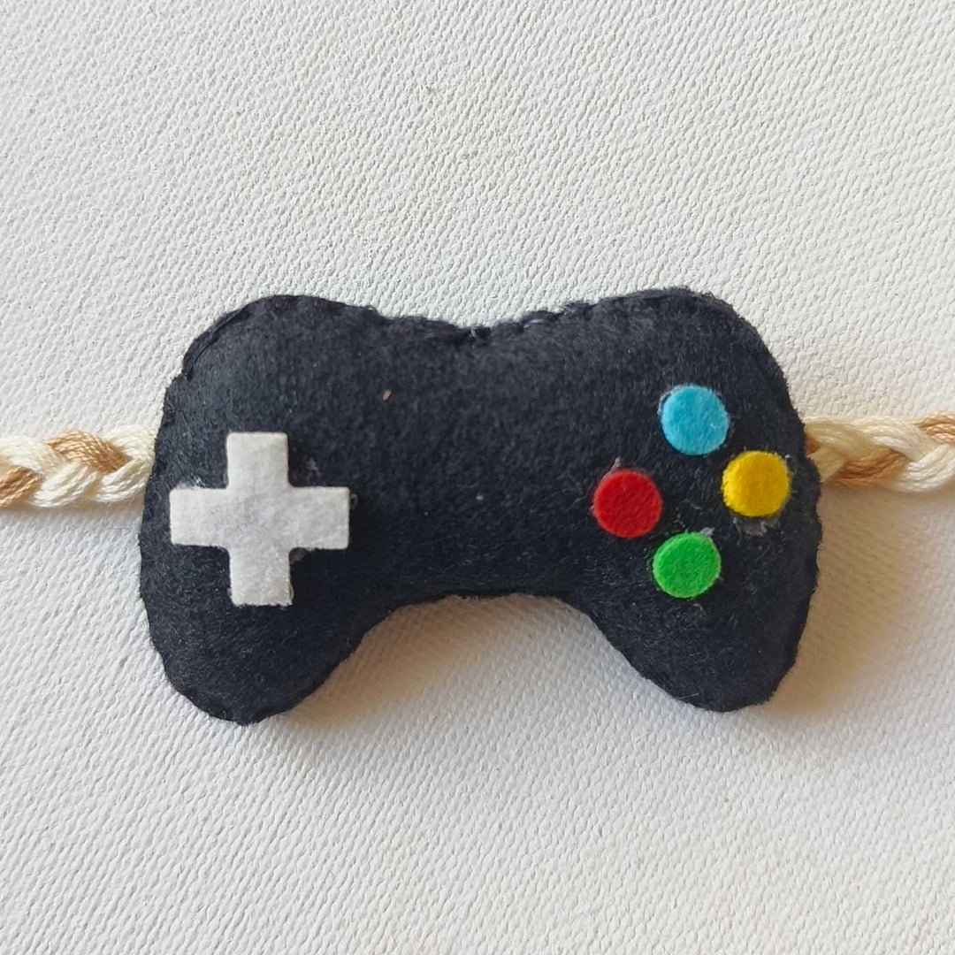 Soft Handmade Remote Felt Rakhi With Roli Chawal for Kids