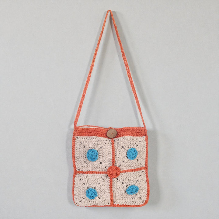 Handmade Crochet Floral Crossbody Bag