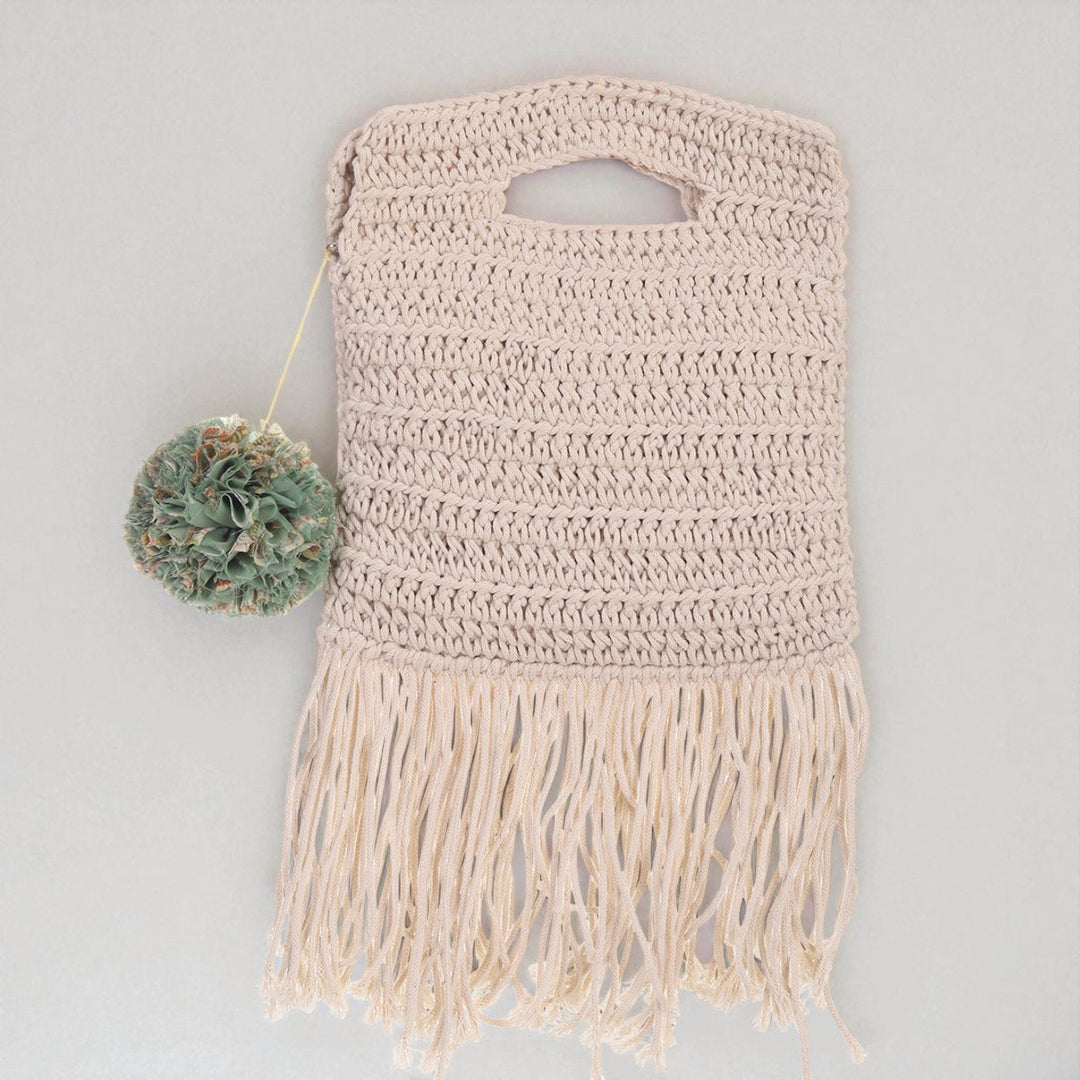 Handmade Crochet Miniature Handbag With Tassels