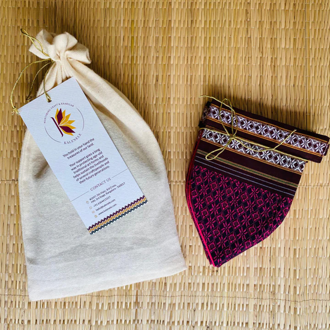 42 Inch Handmade Pink Peepal Leaf Design Khunn Fabric Cotton Toran