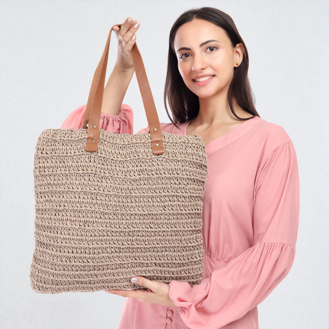 Handmade Crochet Brunette Handbag