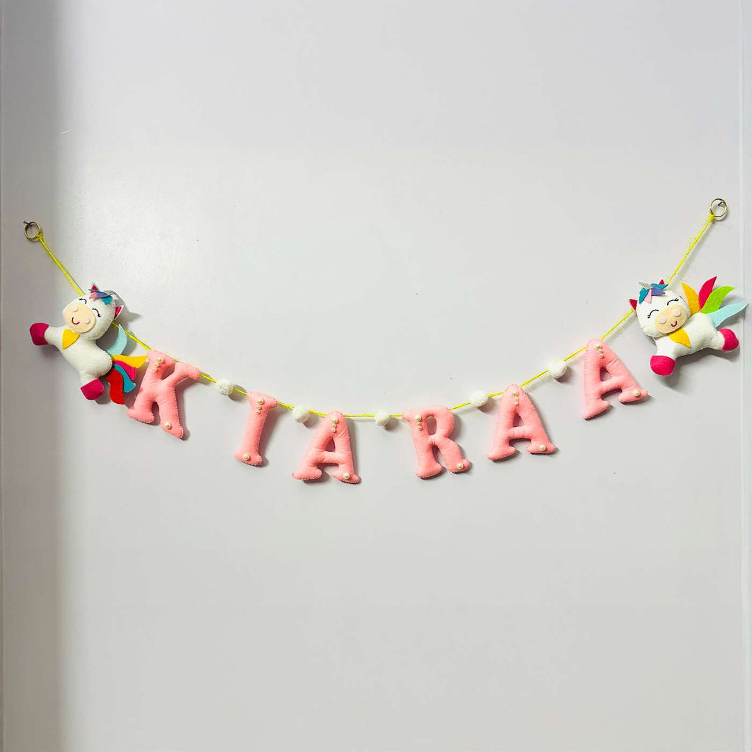 Personalized Handmade Unicorn Theme Felt Bunting for Kids