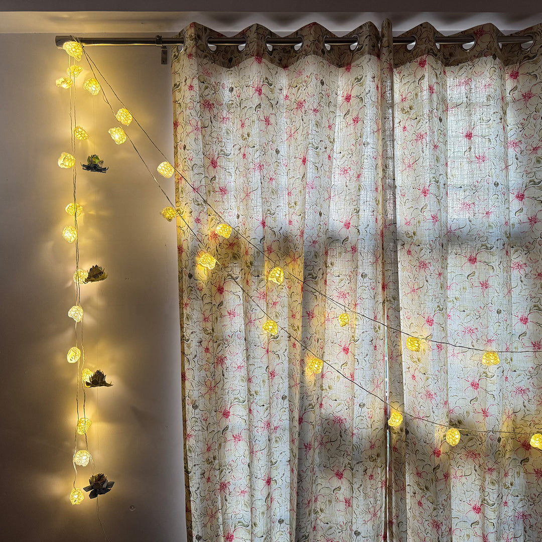 Handmade Crochet Bell Wool LED Fairy Light For Festive Decor