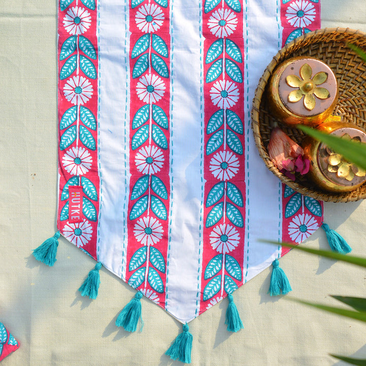 Multicolor Flower Line Table Runner