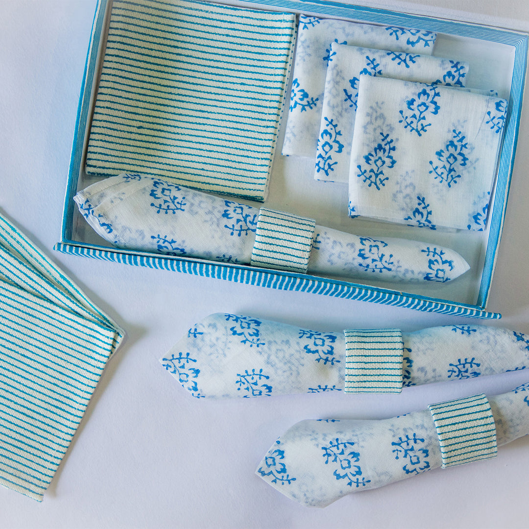The Enchanted Garden Hand Block Printed Table Linen Set