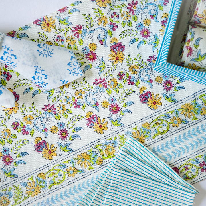 The Enchanted Garden Hand Block Printed Table Linen Set