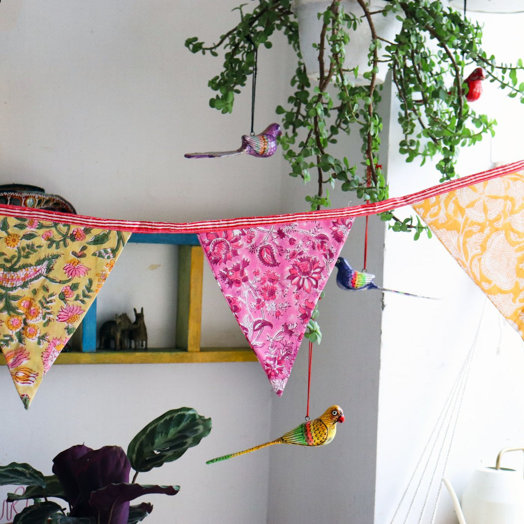 Handmade Printed Colourful Reversible Flag Cotton Bunting