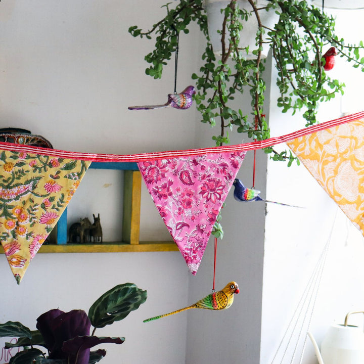 Handmade Printed Colourful Reversible Flag Cotton Bunting