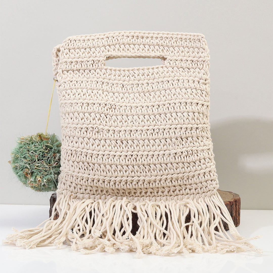 Handmade Crochet Miniature Handbag With Tassels