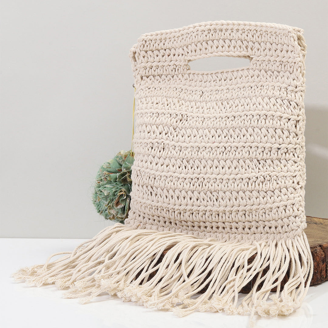 Handmade Crochet Miniature Handbag With Tassels