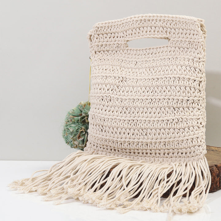 Handmade Crochet Miniature Handbag With Tassels