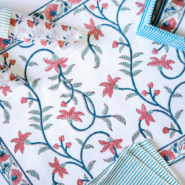 Summer Breeze Hand Block Printed Table Linen Set