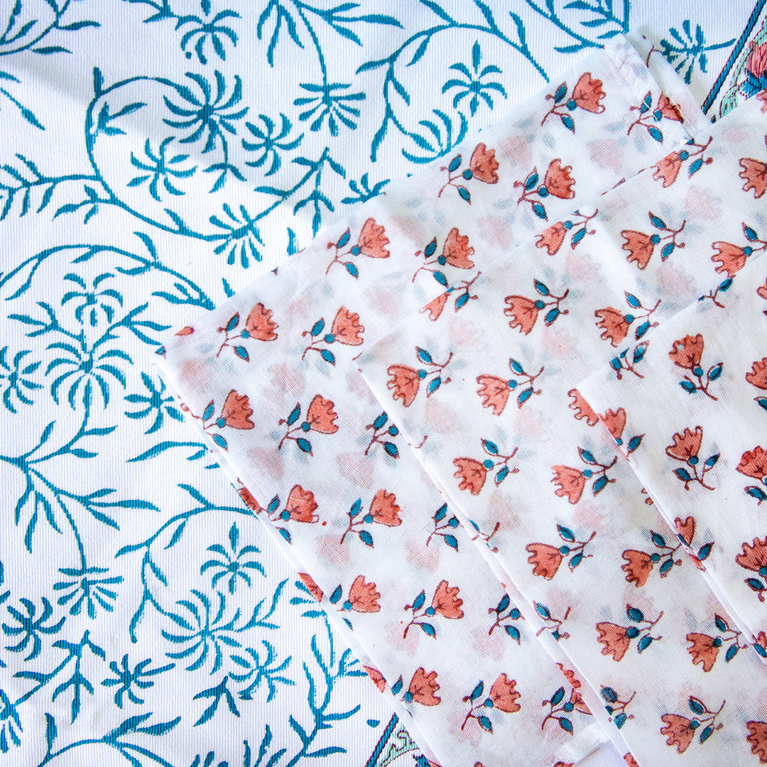 Summer Breeze Hand Block Printed Table Linen Set