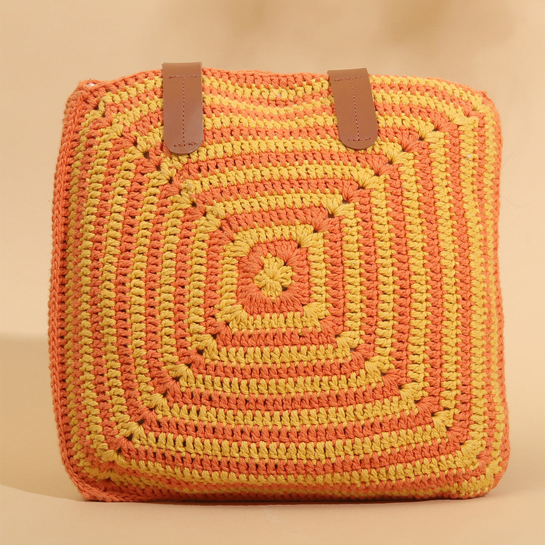 Handmade Crochet Yellow & Orange Tote Bag
