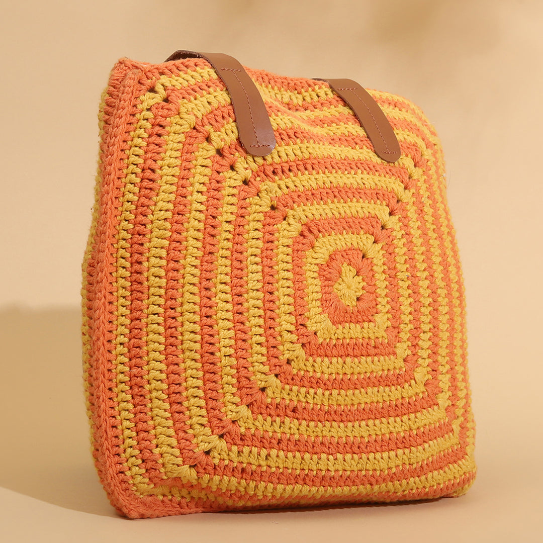 Handmade Crochet Yellow & Orange Tote Bag