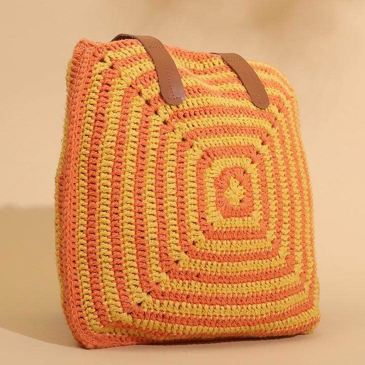 Handmade Crochet Yellow & Orange Tote Bag