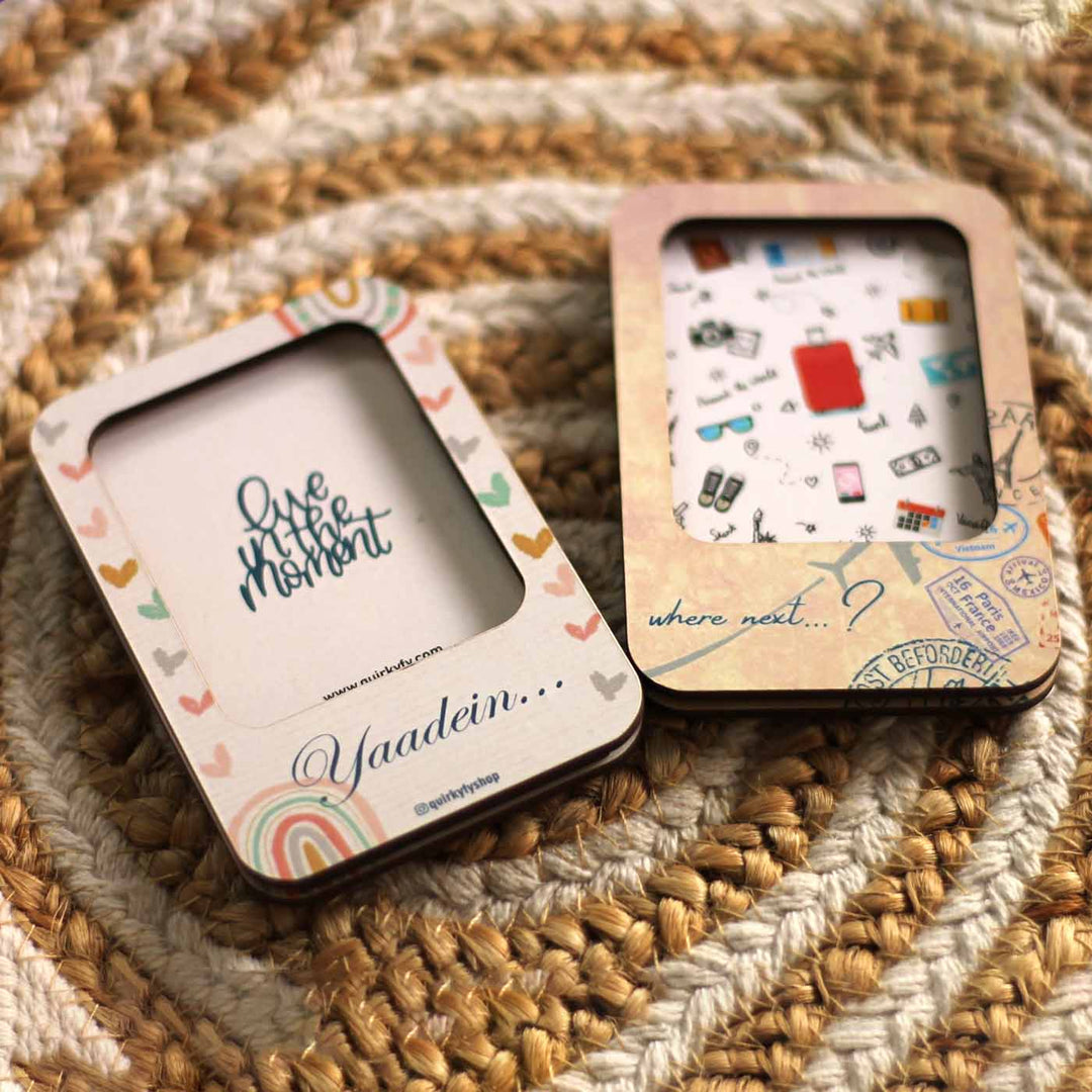 Photo Personalized Printed Polaroid Photo MDF Wood Fridge Magnet | Set of 2