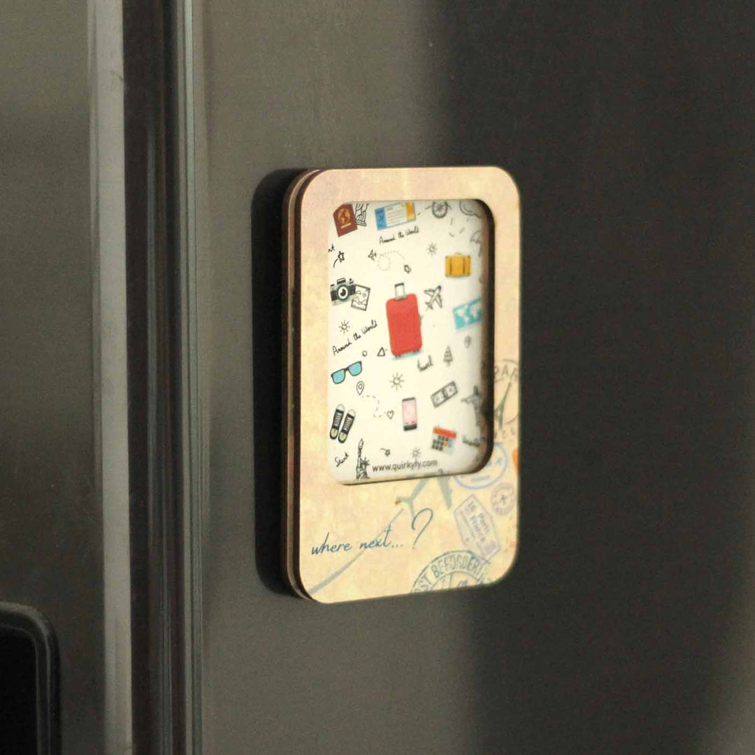 Photo Personalized Printed Polaroid Photo MDF Wood Fridge Magnet | Set of 2