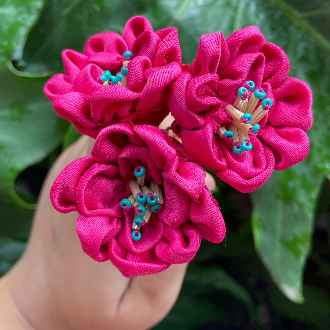 Pink Silk Cotton Gulabi Hairpin