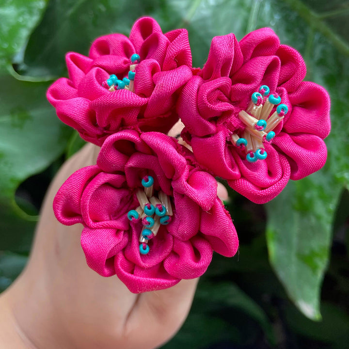 Pink Silk Cotton Gulabi Hairpin