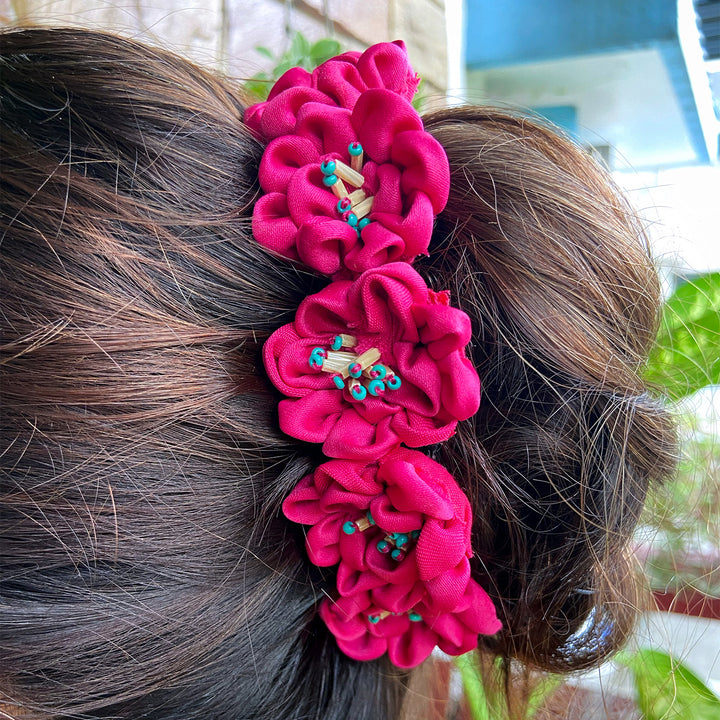 Pink Silk Cotton Gulabi Hairpin