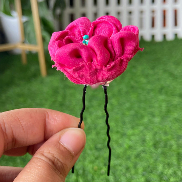 Pink Silk Cotton Gulabi Hairpin