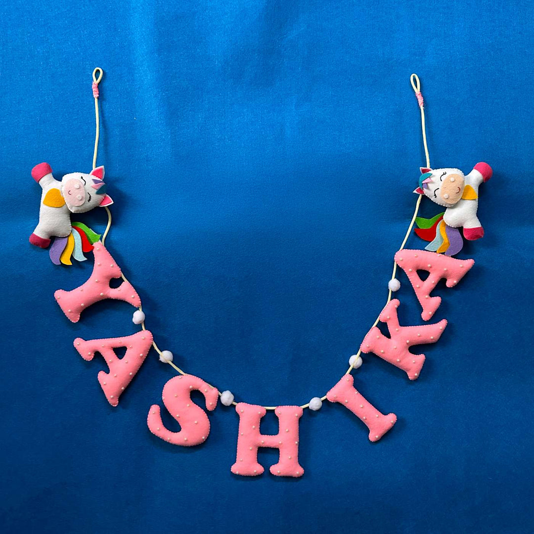 Personalized Handmade Unicorn Theme Felt Bunting for Kids