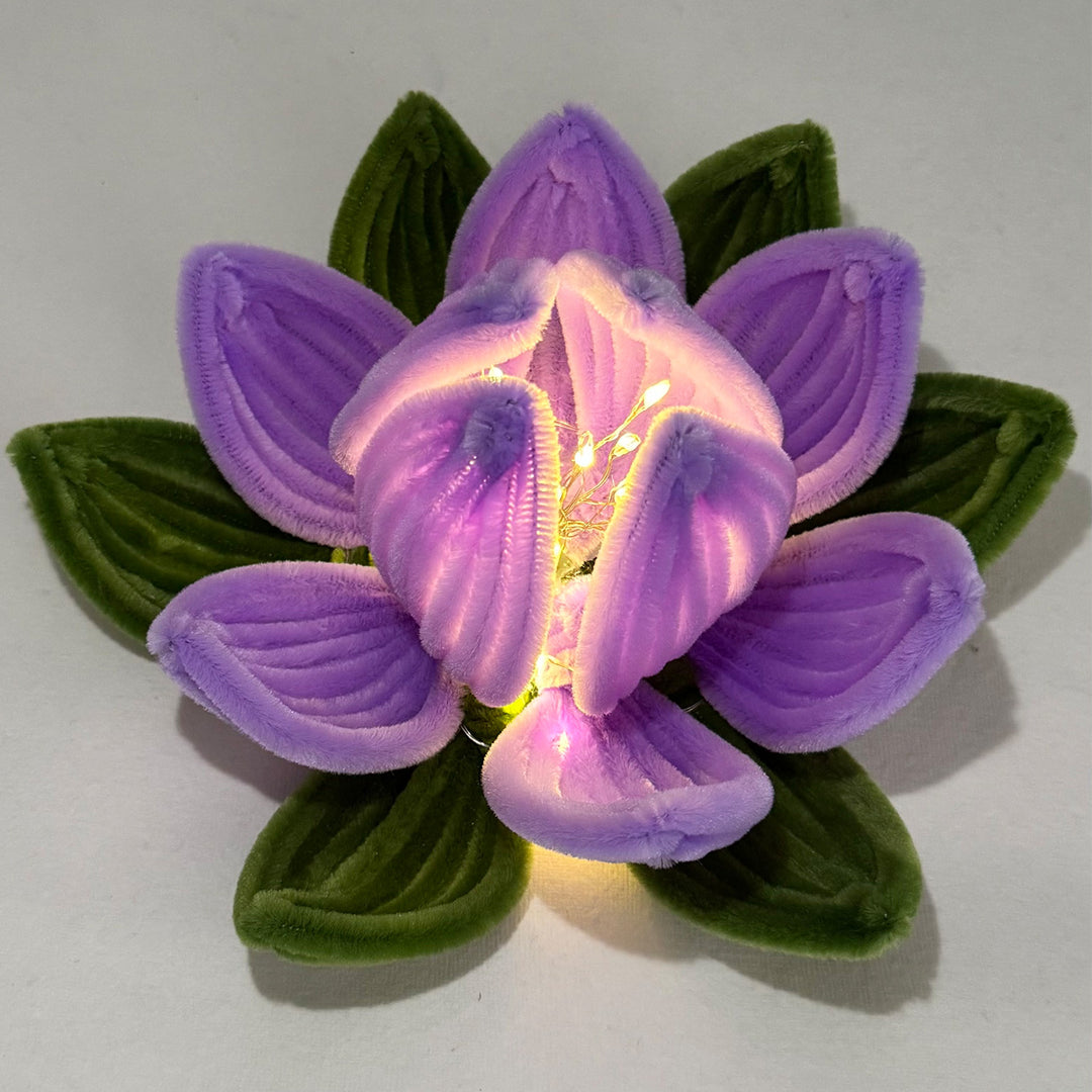 Handcrafted Phool Bai Lavender Lotus Pipe Cleaner LED Tealight Holder
