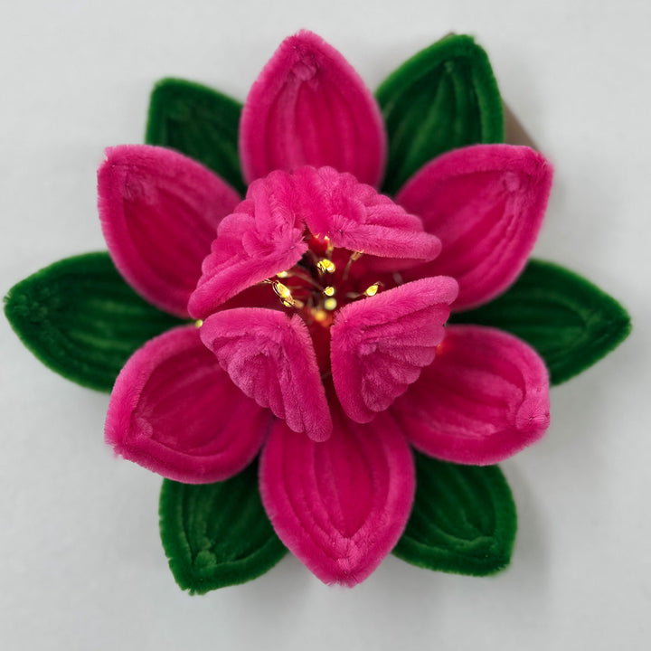 Handcrafted Phool Bai Rani Pink Lotus Pipe Cleaner LED Tealight Holder