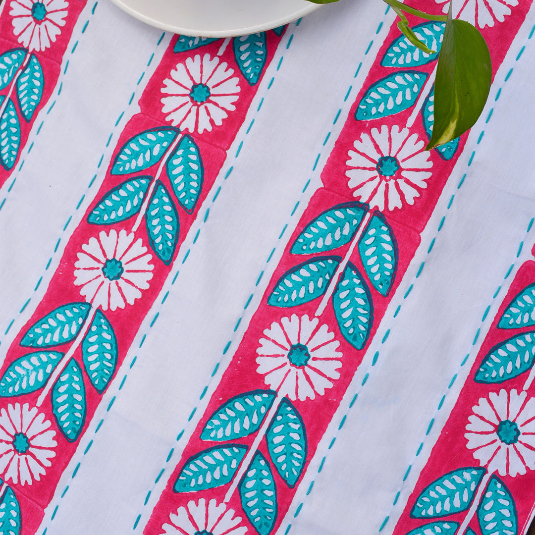 Multicolor Flower Line Table Runner