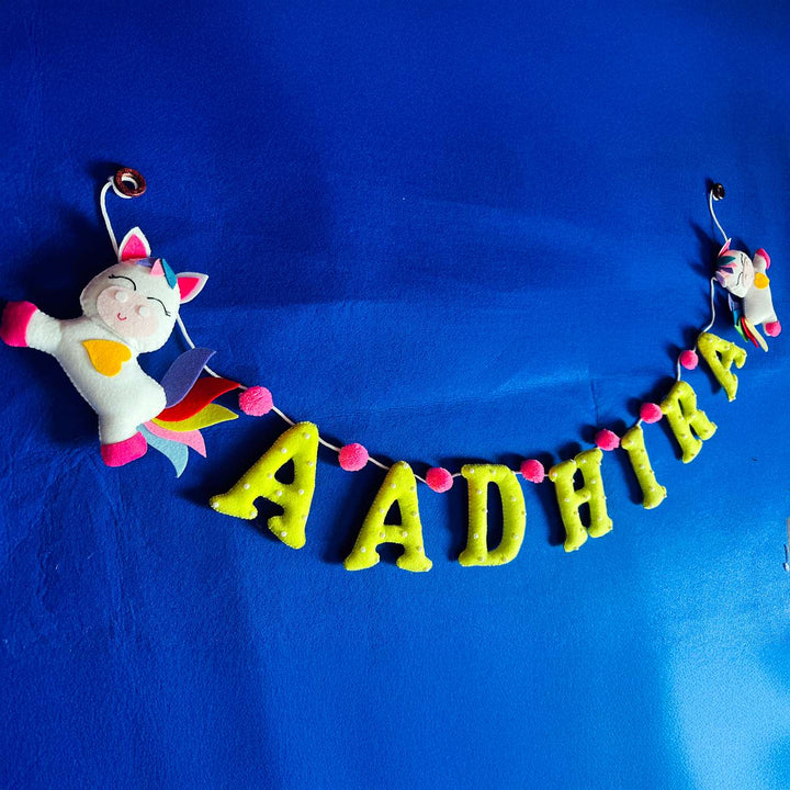 Personalized Handmade Unicorn Theme Felt Bunting for Kids