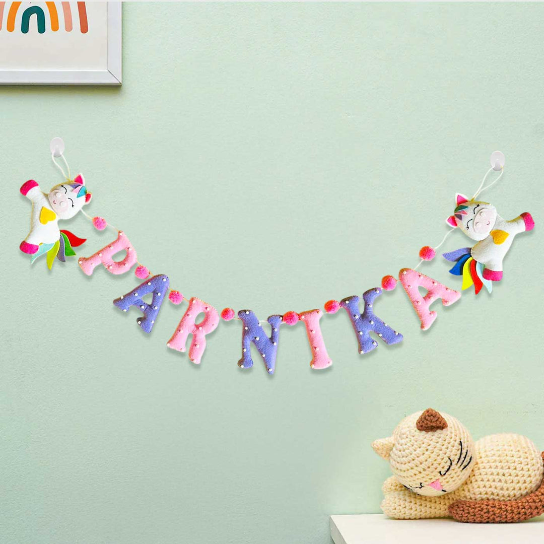 Personalized Handmade Unicorn Theme Felt Bunting for Kids