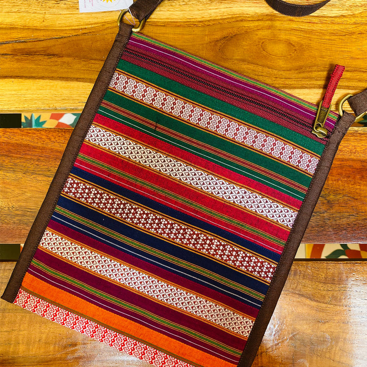 Handmade Traditional Indian Textiles Design Khunn Fabric Cotton Sling Bag