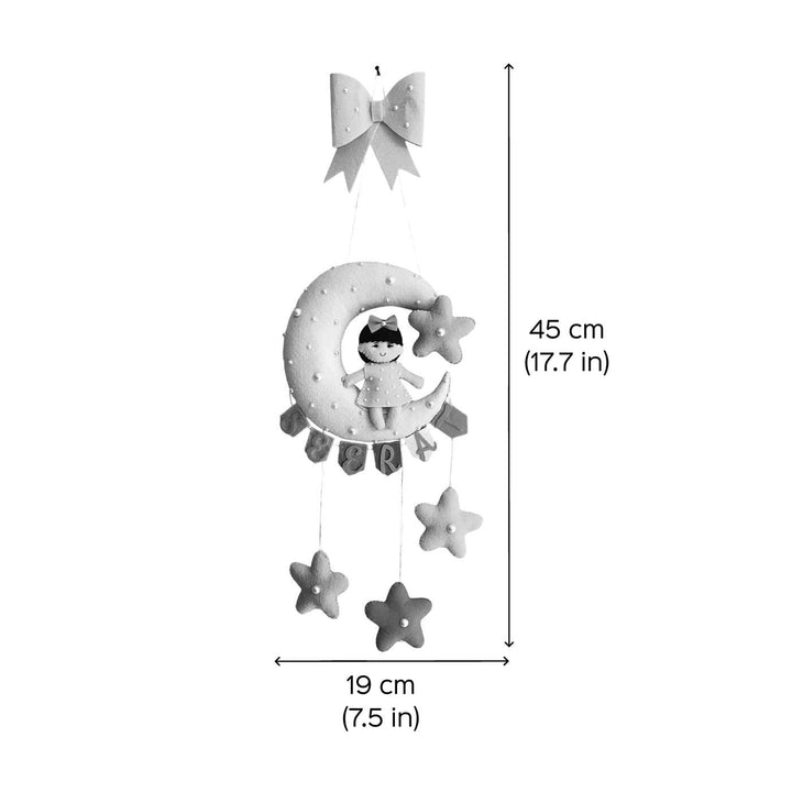Personalised Cute Moon & Stars Theme Korean Felt Kids Name Plate