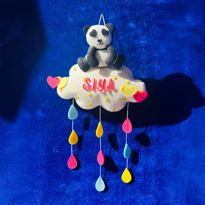 Personalized Handmade Animals & Raindrop Theme Felt Kids Name Plate
