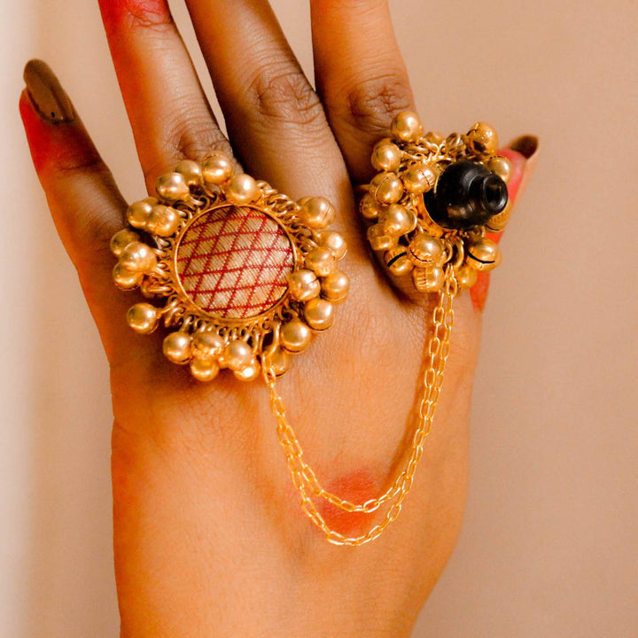 Modern Handmade Double Wedding Ring | 22K Gold Plated