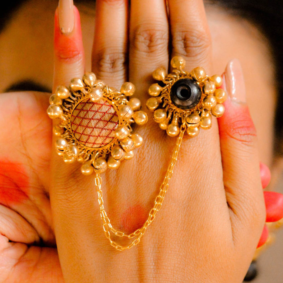 Modern Handmade Double Wedding Ring | 22K Gold Plated