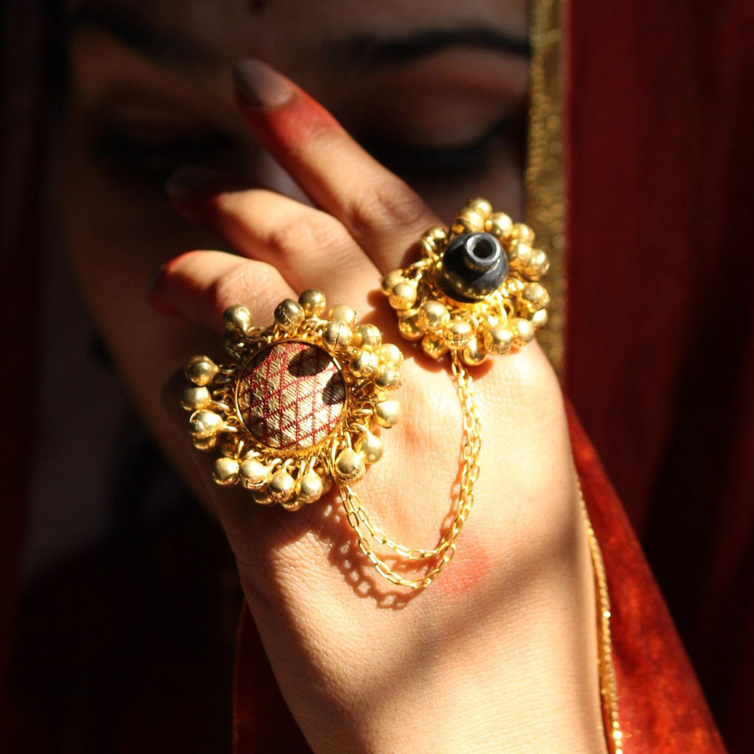 Modern Handmade Double Wedding Ring | 22K Gold Plated