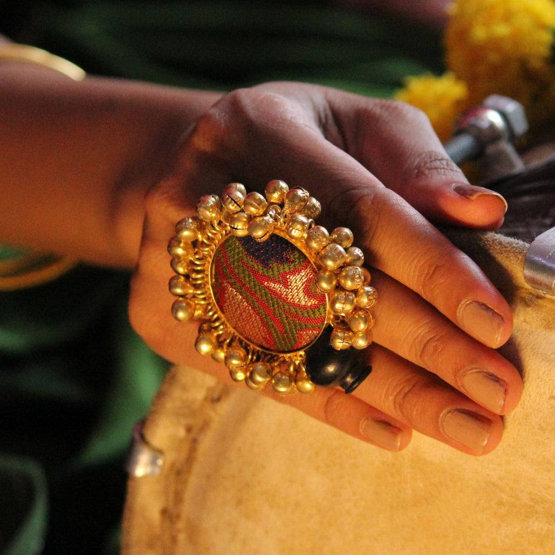 Statement Handmade Gungaroo Wedding Ring | 22K Gold Plated