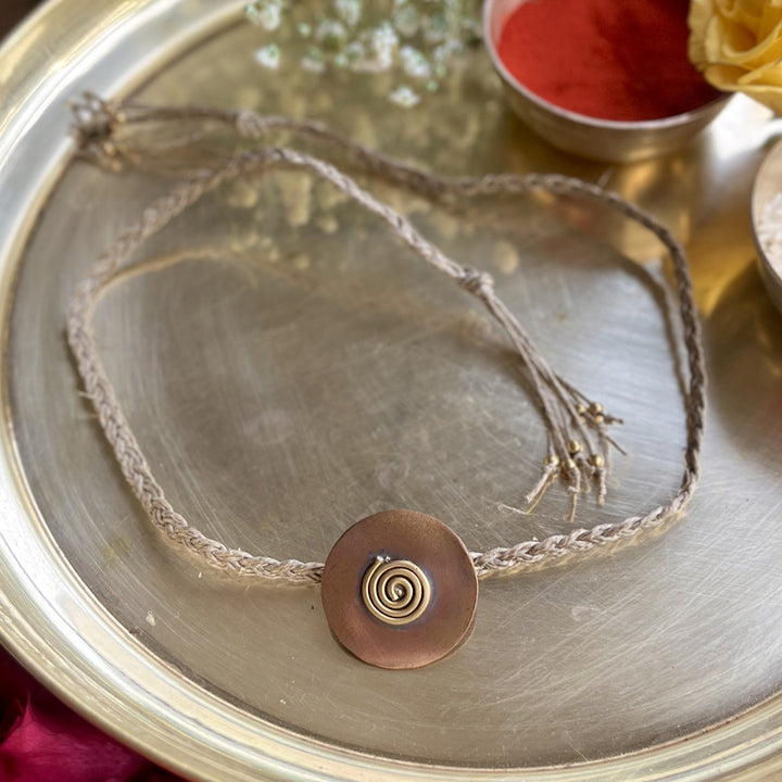 Handcrafted Oval & Circular Brooch Pin Rakhi With Roli Chawal For Brother