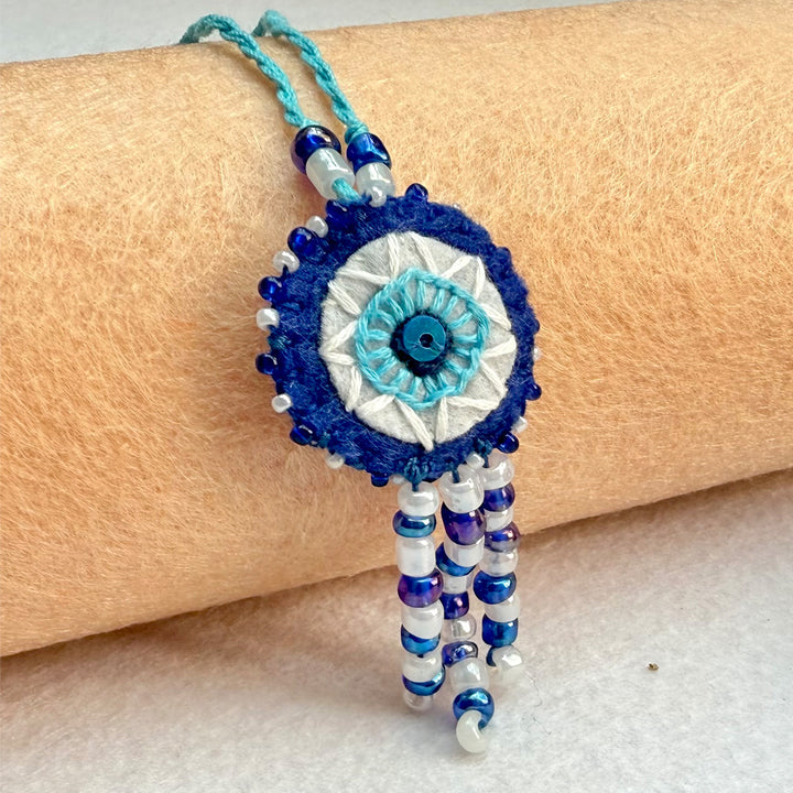 Hand Embroidered Nazar Battu Charm Lumba With Roli Chawal For Bhabhi
