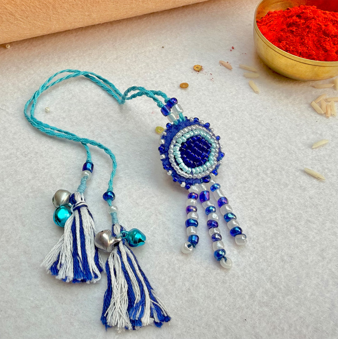 Hand Embroidered Nazar Battu Charm Lumba With Roli Chawal For Bhabhi
