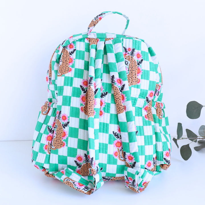 Personalized Green Cheetah Kids Backpack