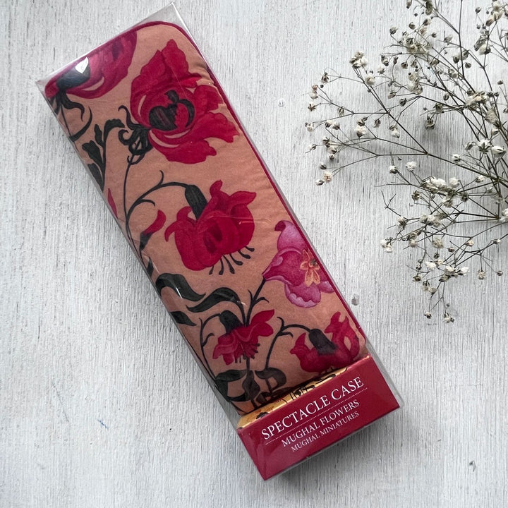 Hand-Painted Mughal Floral Art Canvas Sunglass Cover
