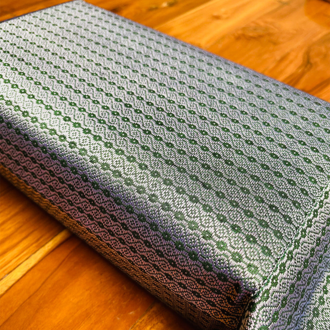 Handmade Grey Elephant & Peacock Motif Khunn Fabric Cotton Tissue Box Cover