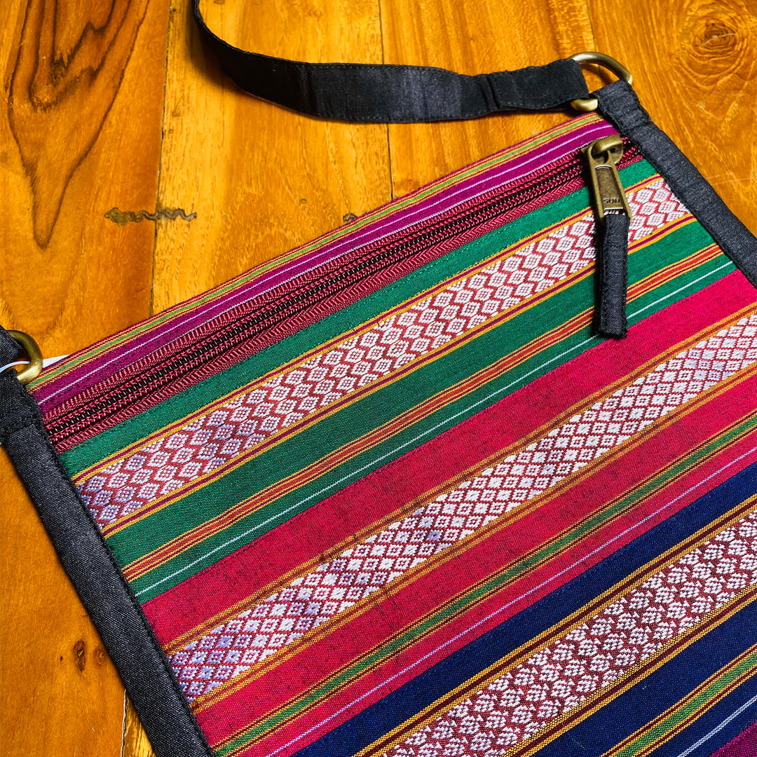 Handmade Traditional Indian Textiles Design Khunn Fabric Cotton Sling Bag