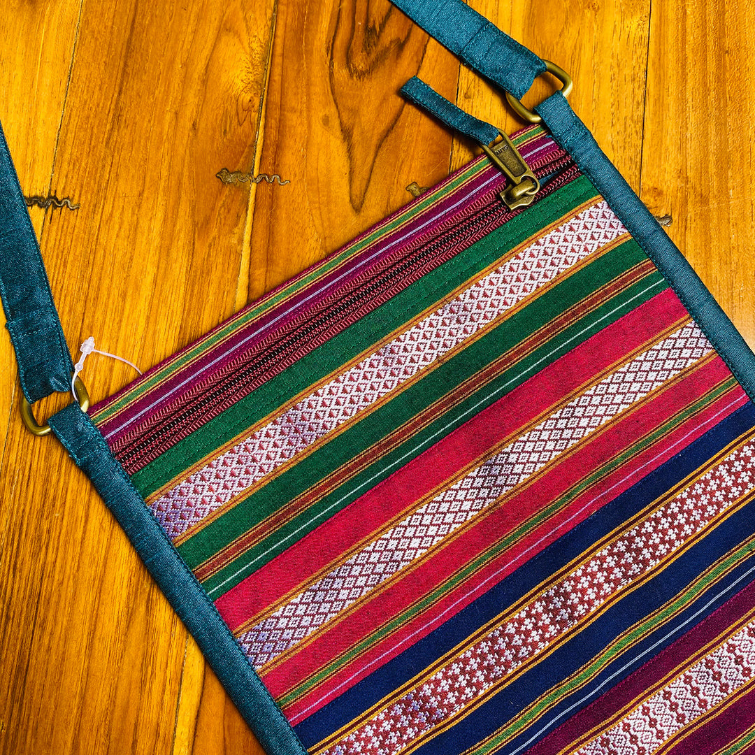 Handmade Traditional Indian Textiles Design Khunn Fabric Cotton Sling Bag