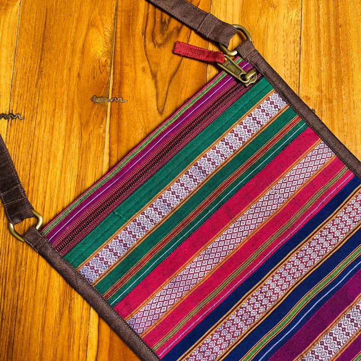 Handmade Traditional Indian Textiles Design Khunn Fabric Cotton Sling Bag